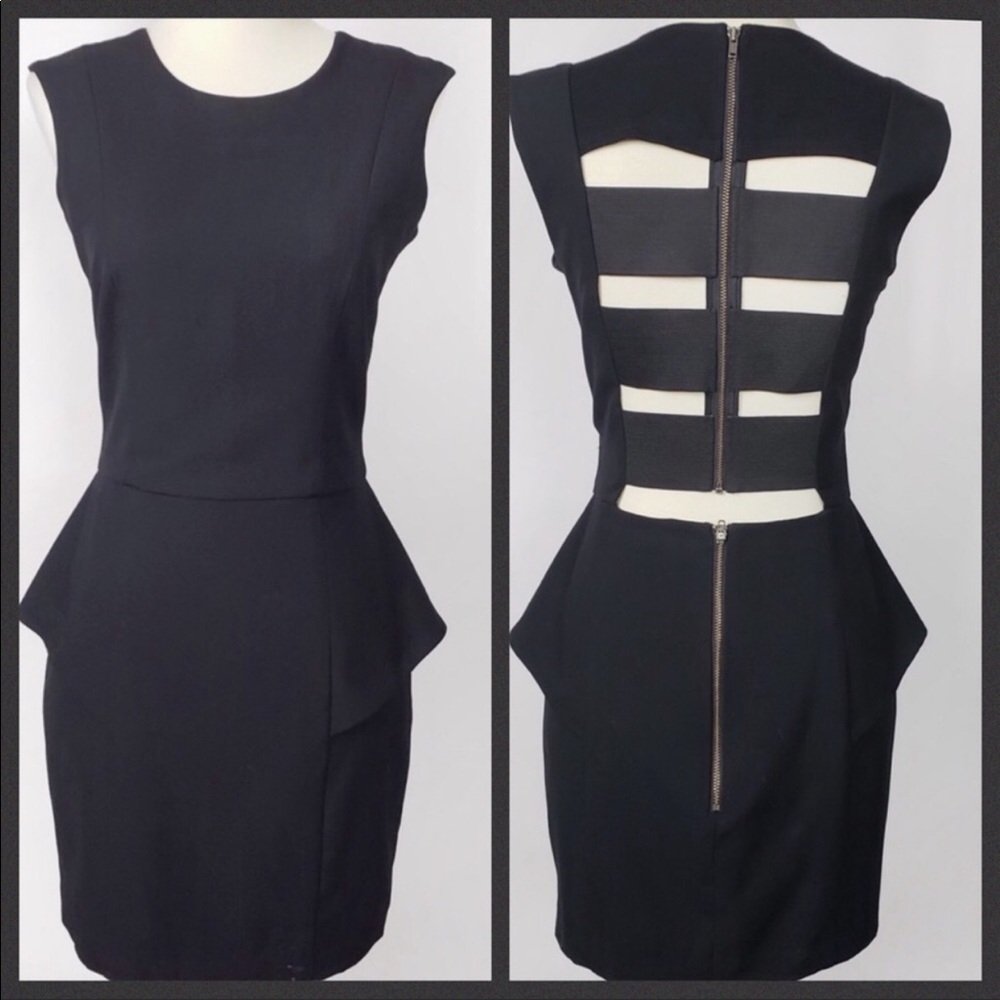 Michelle Mason Peplum Bandage Dress Size 0